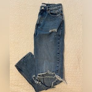 Zara dark wash ripped jeans
